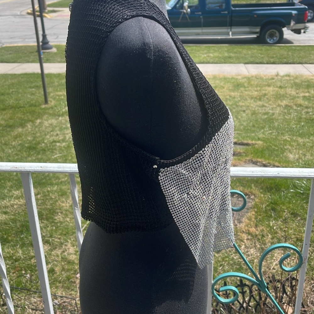 #Netted Rhinestone Top - image 5